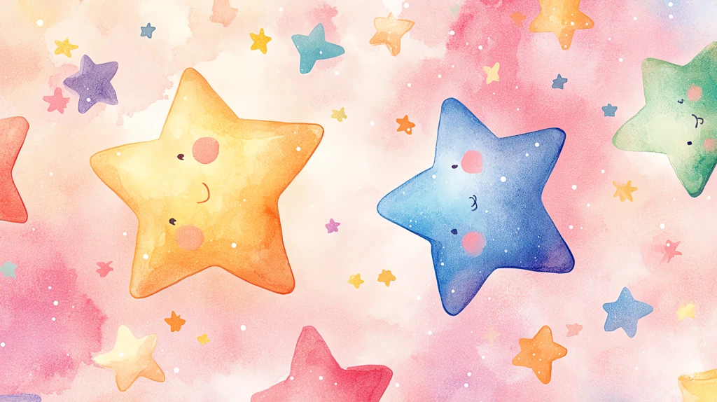 watercolor hand-painted light pink lots of colorful stars phone wallpaper 4k