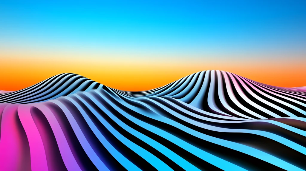 wavy lines and waves in a blue-purple gradient vector illustration design for a banner desktop wallpaper 4k