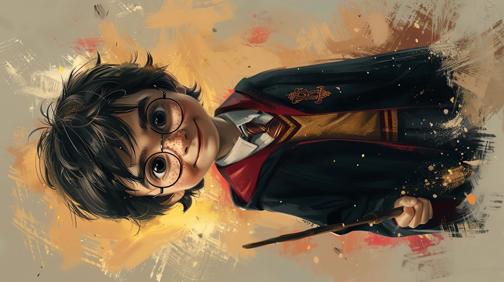 whimsical doodle of harry potter phone wallpaper 4k