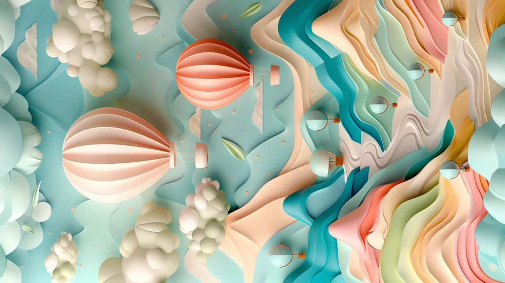 whimsical paper art landscape phone wallpaper 4k