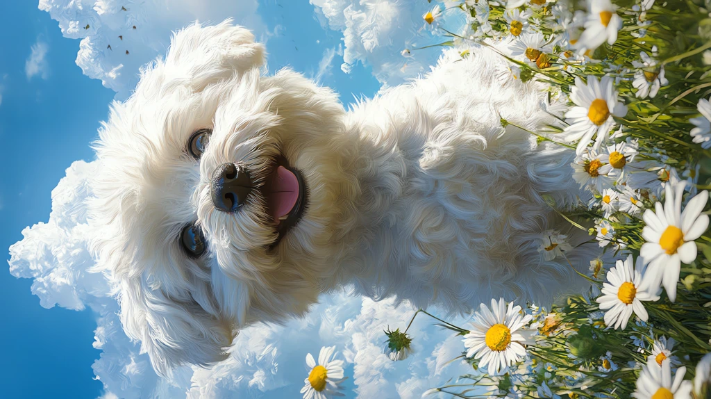 white bichon frise dog smiles phone wallpaper 4k