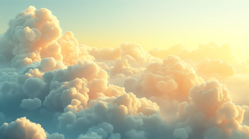 white clouds the background is light yellow gradient sky soft glow desktop wallpaper 4k