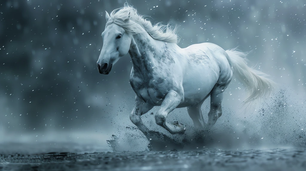 white horse spirit animal desktop wallpaper 4k