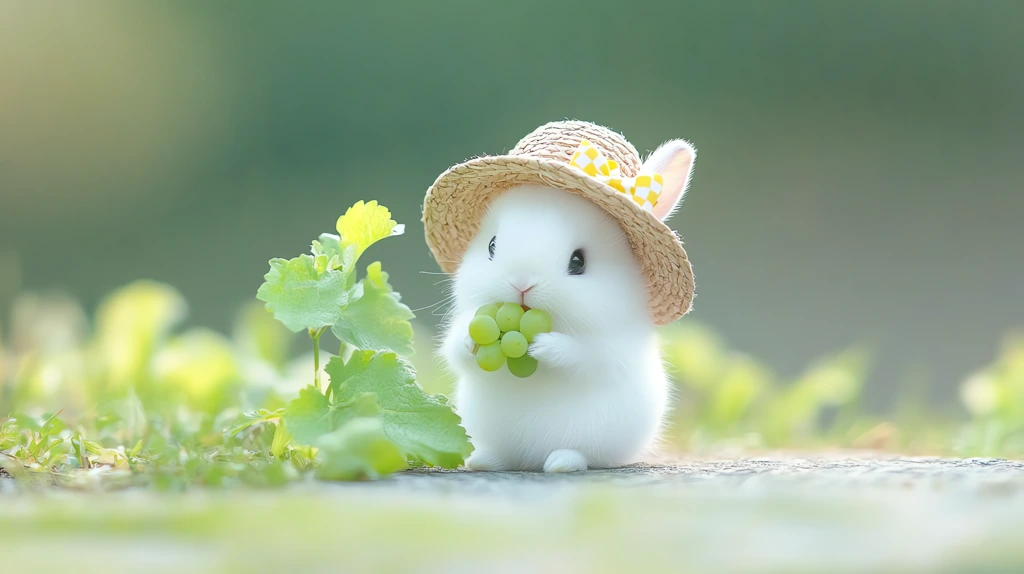 white long haired rabbit desktop wallpaper 4k