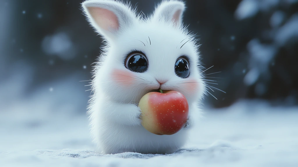 white rabbit with big eyes black beauty lenses and long eyelashes desktop wallpaper 4k