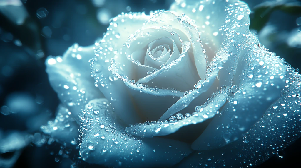 white rose with beads of water version one desktop wallpaper 4k