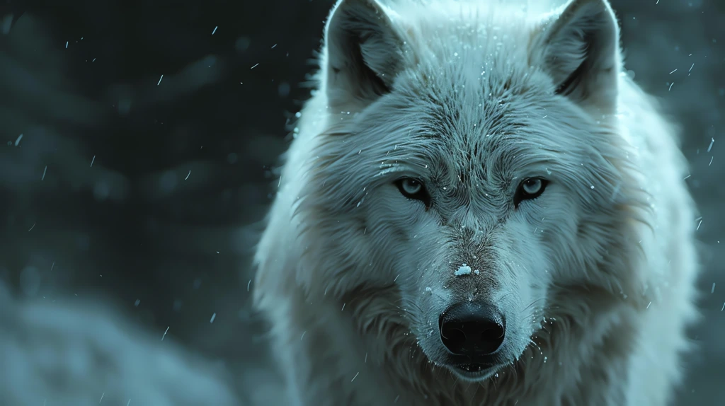 white wolf staring ready to fight desktop wallpaper 4k