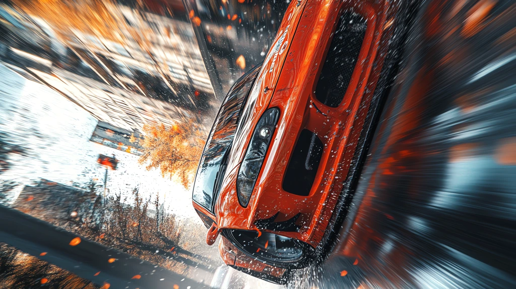 wild cutting corners orange car racing phone wallpaper 4k