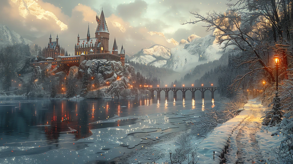 winter hogwarts desktop wallpaper 4k