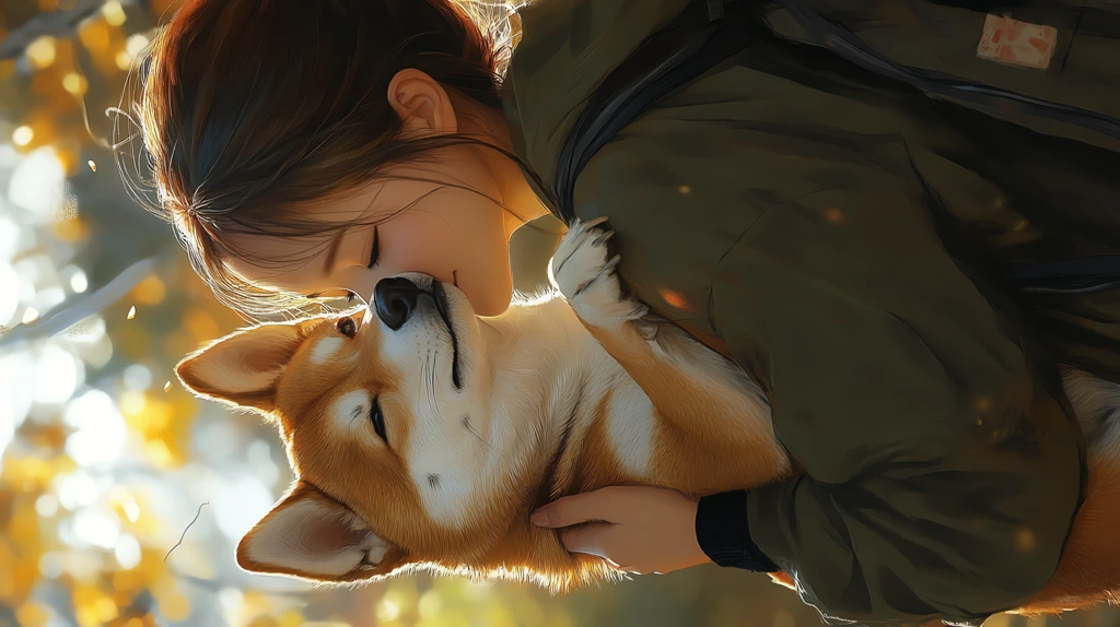 woman huging a shiba inu outside of a dog phone wallpaper 4k