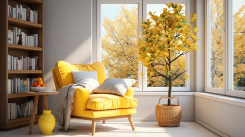 yellow armchair by sunny windows 1 seasons desktop wallpaper full hd 4k free download