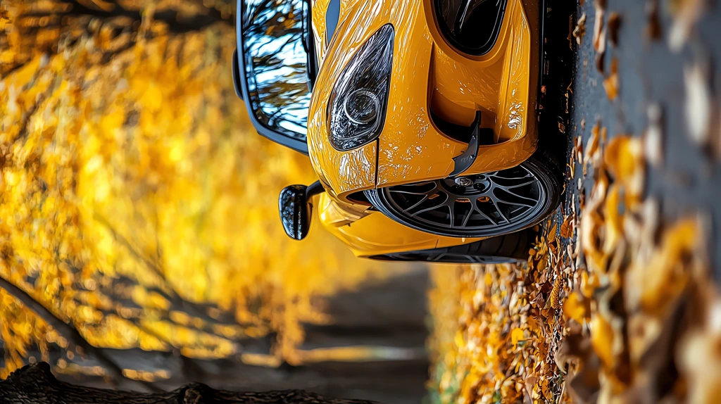 yellow leaves and trees car phone wallpaper 4k